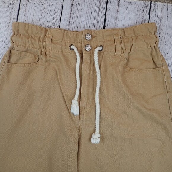 Kensie Jeans Womens 4/27 Wide Leg Paperbag Denim Cropped Pants - Picture 5 of 12